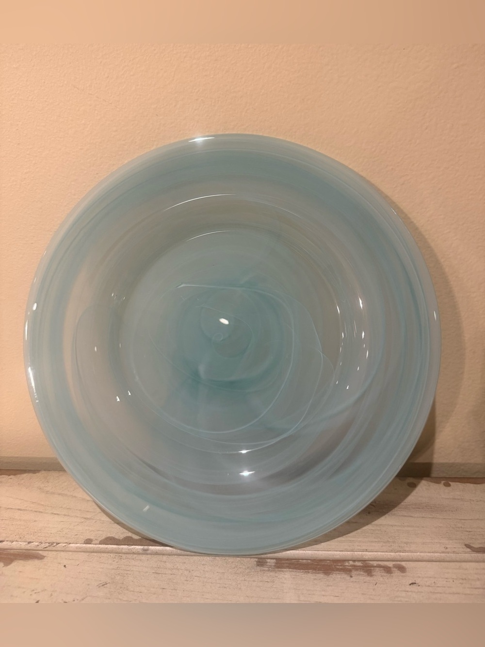 Pier 1 Imports Light Blue Swirl Alabaster Glass Dinner Plate Replacement